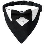 Sucado Bow Tie Dog Collar Tuxedo Bandana Adjustable Formal Puppy Triangle Neck Wear for Wedding Birthday Dress-up Cosplay Party