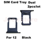 2pcs SIM Card Tray Slot For iphone 12 13 Dual Sim Card Adapter Chip Drawer Holder Replacement Parts
