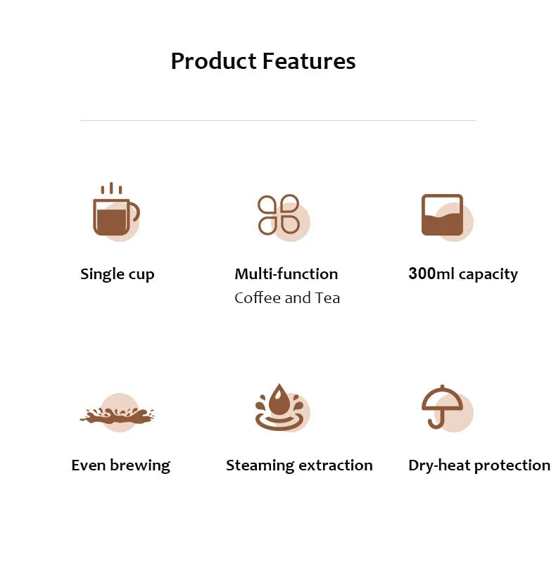 Home Drip Coffee Maker Multifunctional Coffee Tea Brewing Machine Small Office Americano Coffee Tea Maker