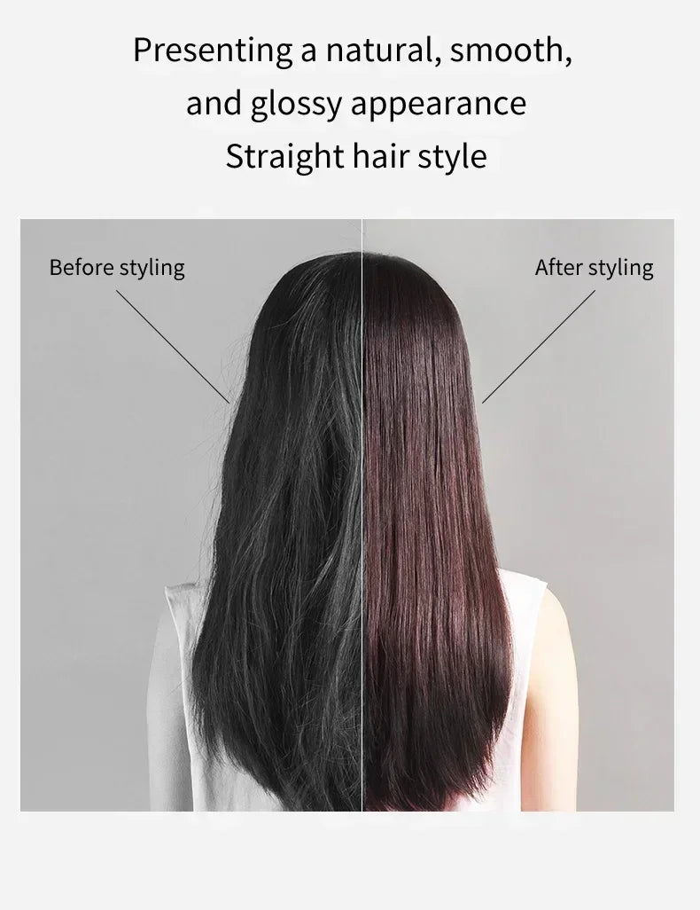 Professional 2 In 1 Hot Air Flat Iron Hair Straightener Dryer With Negative Ions Smooth Frizz-Free Hair Styling Tool