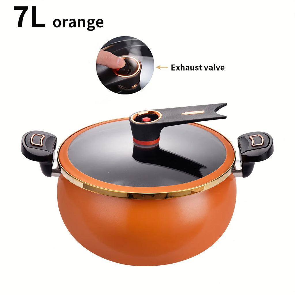 1 Piece of Fat Daddy Micro Pressure Cooker, 7L Large Capacity, 26cm, Suitable for Home Use, Multi-Functional Non-Stick Pot for Stewing and Cooking Soup, Compatible with Induction Cookers and Gas Stoves