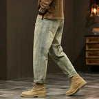 Men's 95% Cotton Jeans High Quality Loose Harem Pants Fashion Baggy Casual Outdoor Baggy Work Denim Pants Brand Men's Clothing