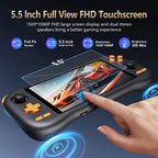 K56 Android 14 portable gaming console with 5.5-inch touchscreen and over 50 retro video game emulators for DC/MAME/SS