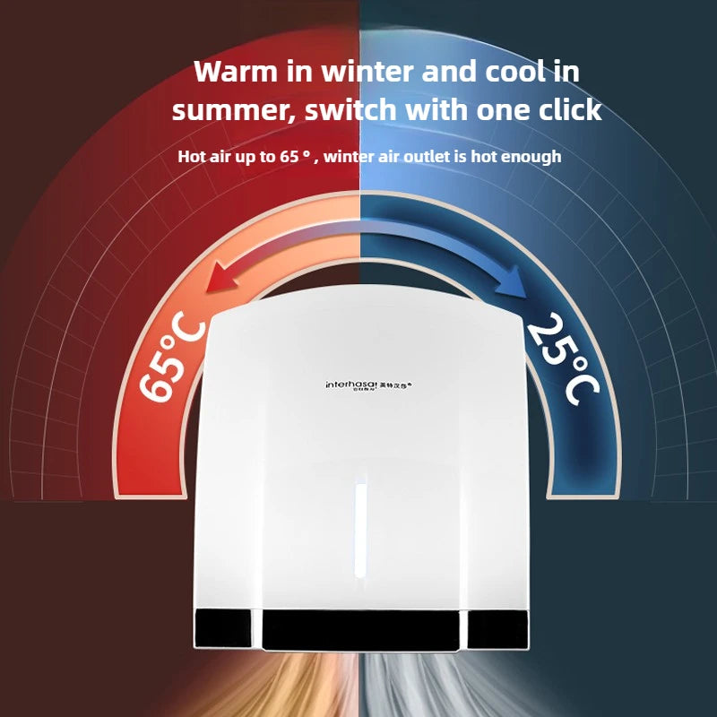220V  Infrared Induction Wall-mounted Automatic Sensor Bathroom Hand Dryers Cold/Hot Commercial Dryer Machine,High-Speed Drying