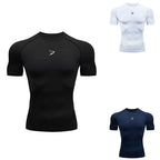 Men Running Compression  Short Sleeve Sport Tees Gym Fitness Sportshirts Male Jogging Tracksuit Homme Athletic Shirt Tops  902