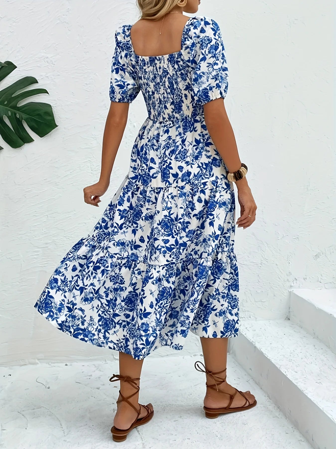 Elegant Direction Long Floral Print Dress with Collar Floral Print Maxi Dress Women's Fashion Elegant Style Secondary image