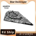 75190 1416pcs Large Building Block First Order Star Destroyer  Birthday  Christmas Gift Toy for Children and Adult Fast Shipping