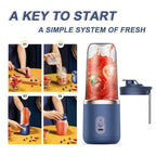 400ml Mini Blender 6 Blades, Portable Smoothie Maker with 21000 RPM, USB Rechargeable, Multifunctional Juicer Cup for Milkshake