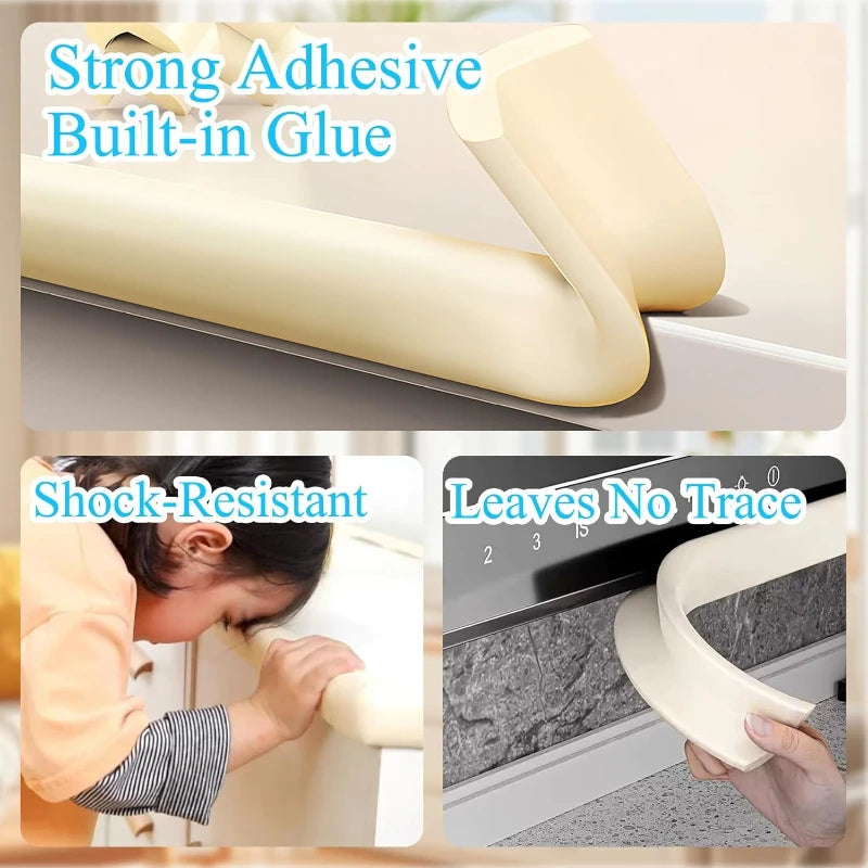 1Roll Baby Safety Table Corner Protector Strip with 4 Self Adhesive Corner Guards Soft NBR Foam Baby Proofing Edge Corner Guards