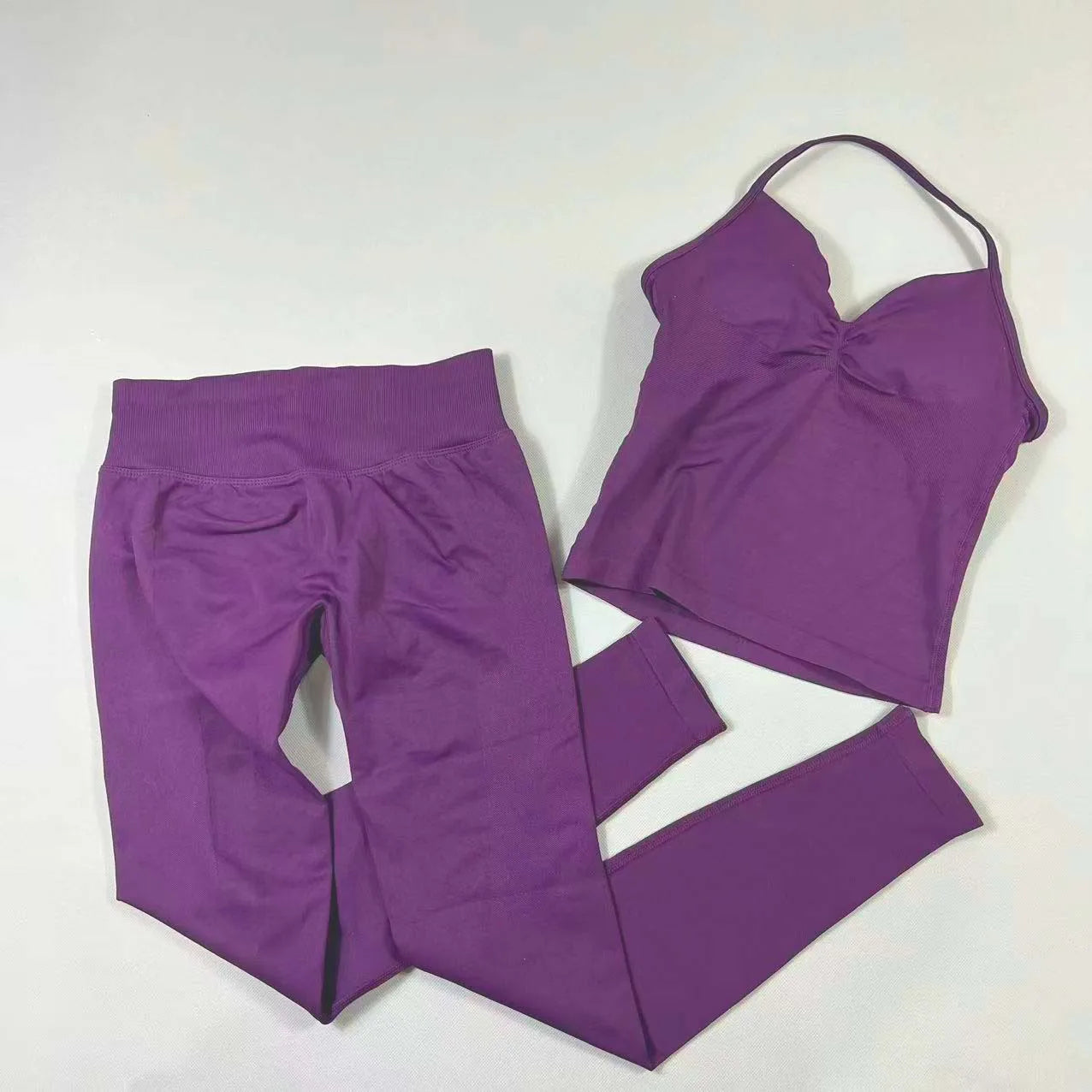 UETEEY Seamless Gym Set Women Tank Tops High Waist Scrunch Yoga Leggings Fitness Clothes Workout Sets Gym Suit Activewear