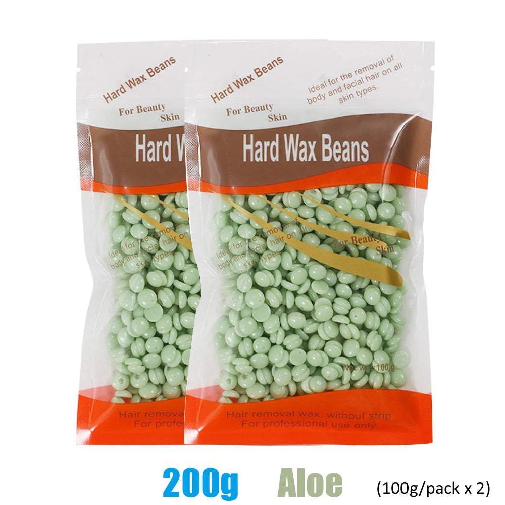 500ML Wax Heater Set For Body Hair Removal Unisex / Black And White Color Electric Display Screen Wax Heater / 200g Wax Beans