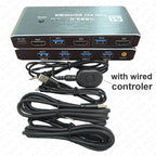 MZX KVM Switch Switcher 4K 60Hz HD4K 2.0 Splitter USB 3.0 Hub Docking Station Dock 2 Computers PC Sharing Keyboard Mouse Printer