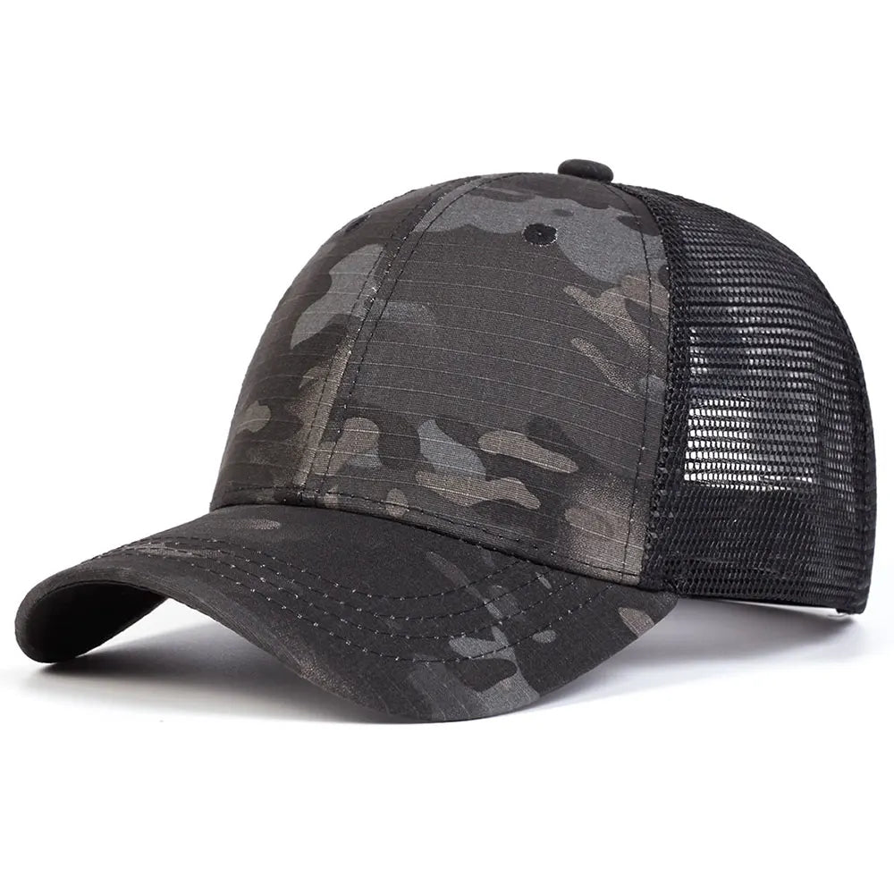 Outdoor Baseball Caps Adjustable Snapback Hat Breathable Mesh Sunscreen Hat Sports Hunting Hiking Camping Anti-UV Baseball Caps
