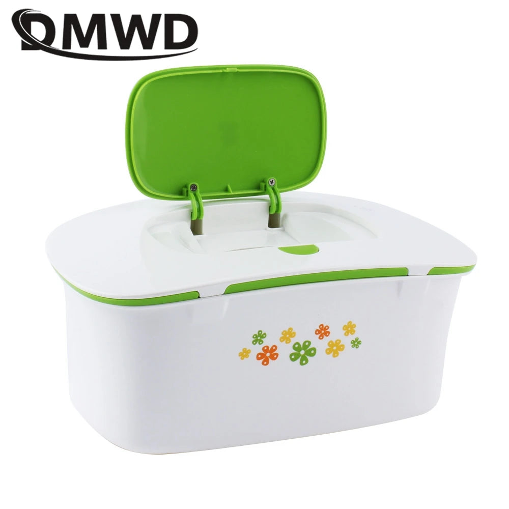 DMWD Home And Car Dual Use Wipes Heater Baby Wet Tissue Heating Box Facial Mask Heating Machine Towel Warmer 40℃ Constant Temp