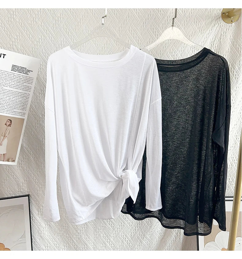 Women's Yoga Shirts Sports Tops Long Sleeve O-neck Breathable Running Shirt Loose Fitness Clothes Gym Sportwear Pilates T-shirts