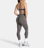 Teveo Tight-fitting Leopard-print Seamless Yoga Pants with Nude-skin High Elasticity Suitable for Fitness Running Pants