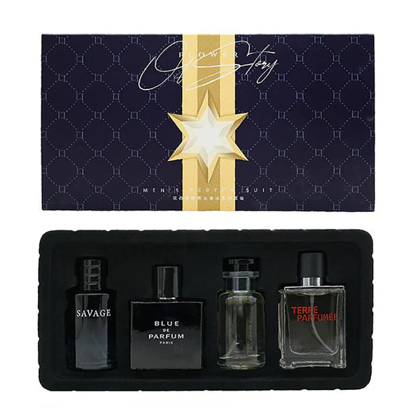 Luxury Brand Perfume Men Cologne 100ml Parfums Homme Gift Box 4Pcs Set Perfumes Masculinos Natural Floral Fruity Scent Spray