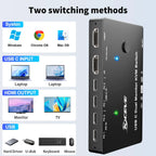 USB-C Docking Station Triple/Dual Monitor KVM Switch 4K 1080P@60Hz,USB C KVM Switch 3/2 Monitors 2 Laptops For Windows /Mac OS