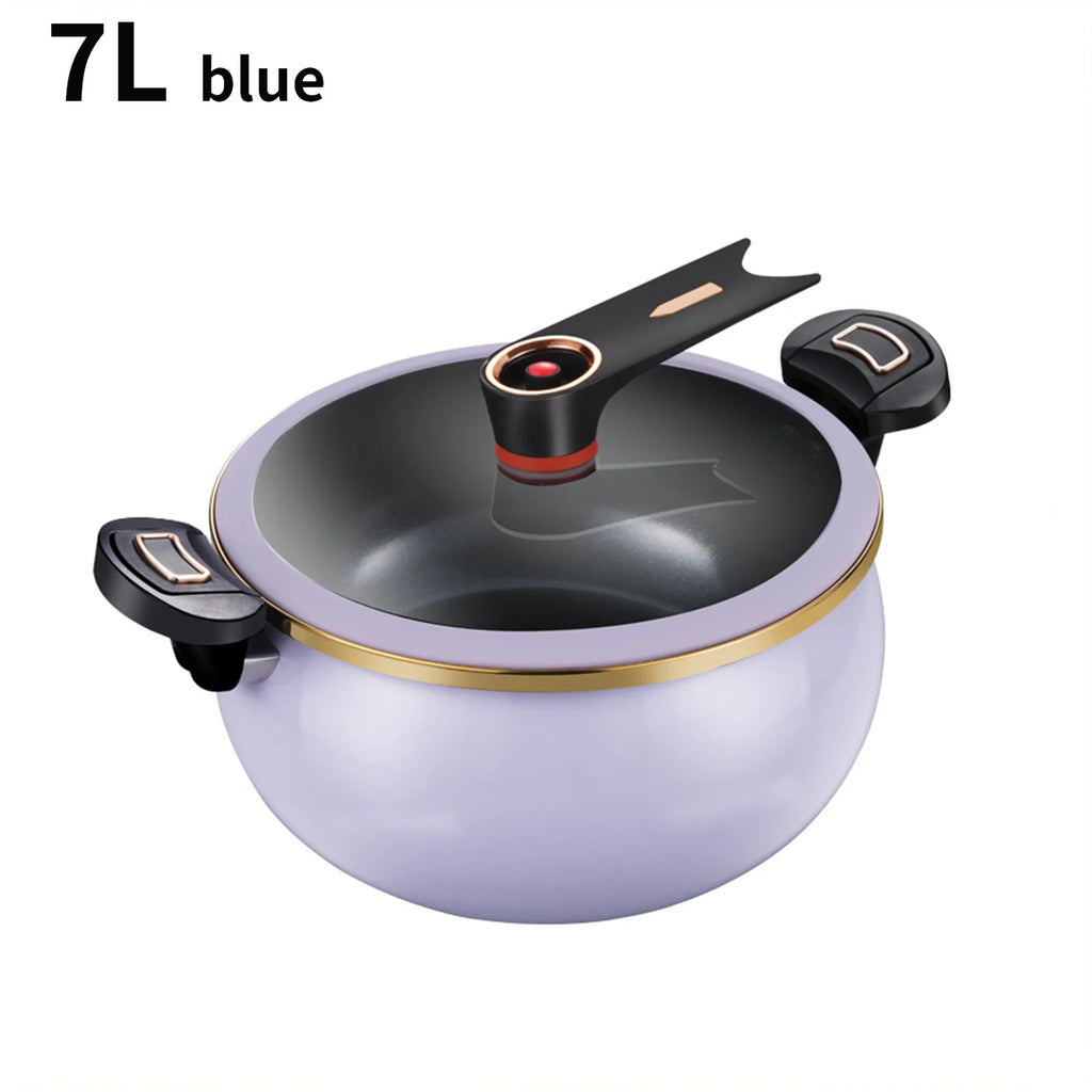 1 Piece of Fat Daddy Micro Pressure Cooker, 7L Large Capacity, 26cm, Suitable for Home Use, Multi-Functional Non-Stick Pot for Stewing and Cooking Soup, Compatible with Induction Cookers and Gas Stoves