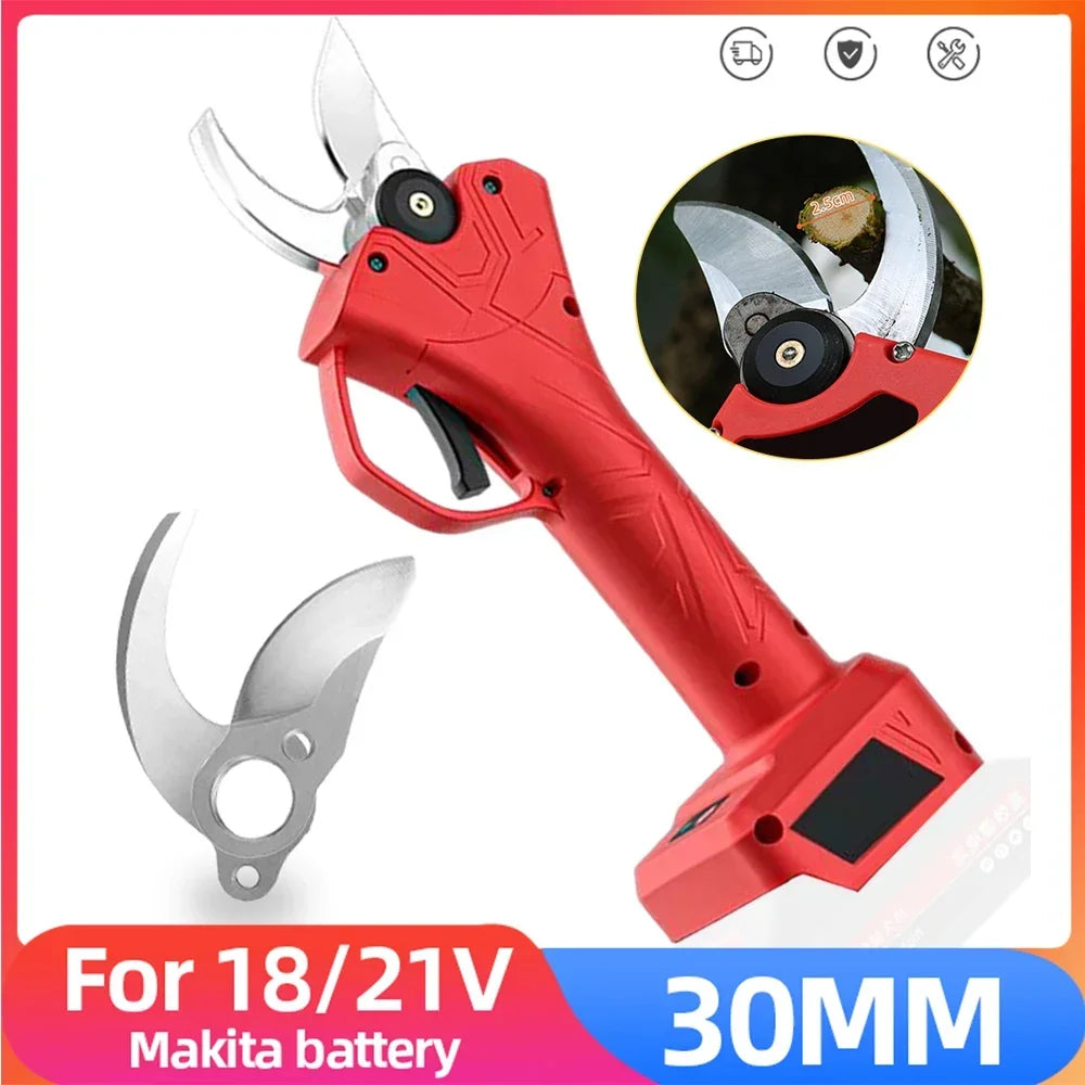 30mm Brushless Electric Pruning Shears Garden Fruit Tree Bonsai Pruning Shears Pruning Machine Tools for 21/18V  Batteries