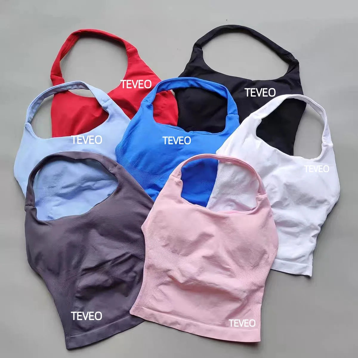 2025 TEVEO Nouveau Soutien-Gorge Elastique Haute Résistance Entièrement Licou Cou Nu Dos Nu Yoga Yoga Yoga Main image