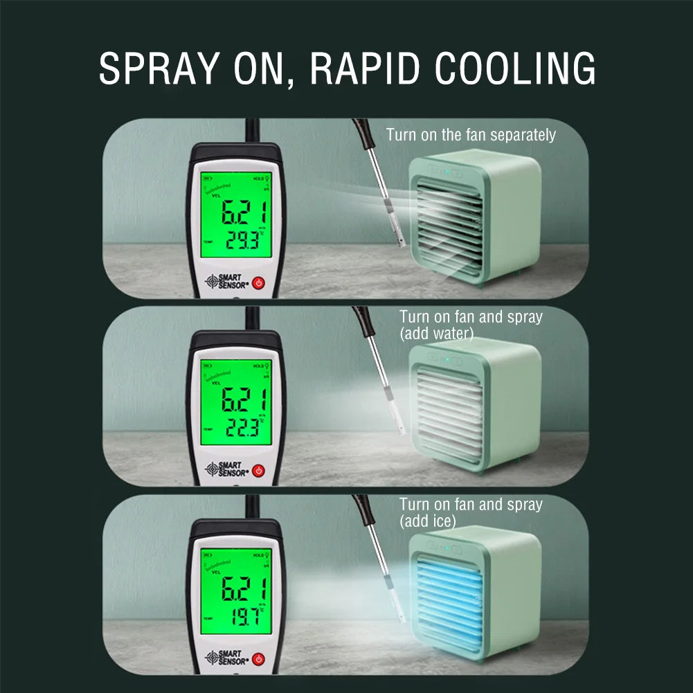 New Portable USB Chargeable Mini 3 Gear Air Conditioner Cooler Fan Air Conditioner Air Cooling Office Desktop Fan