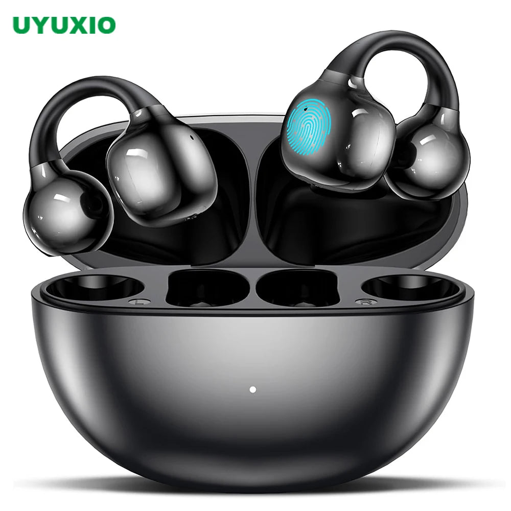 UYUXIO BT 5.4 Clip on Earbuds Wireless Open Ear Headphone with 72H Play Time Long-Battery Life Over Ear Buds for Sport Workouts Main image