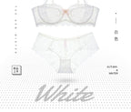 MOYISU Summer Lingerie Set Sheer French Lace Minimiser Bra Briefs Ultra Thin Sexy Women's Underwear Big Bust Sexy Tushy & Panty