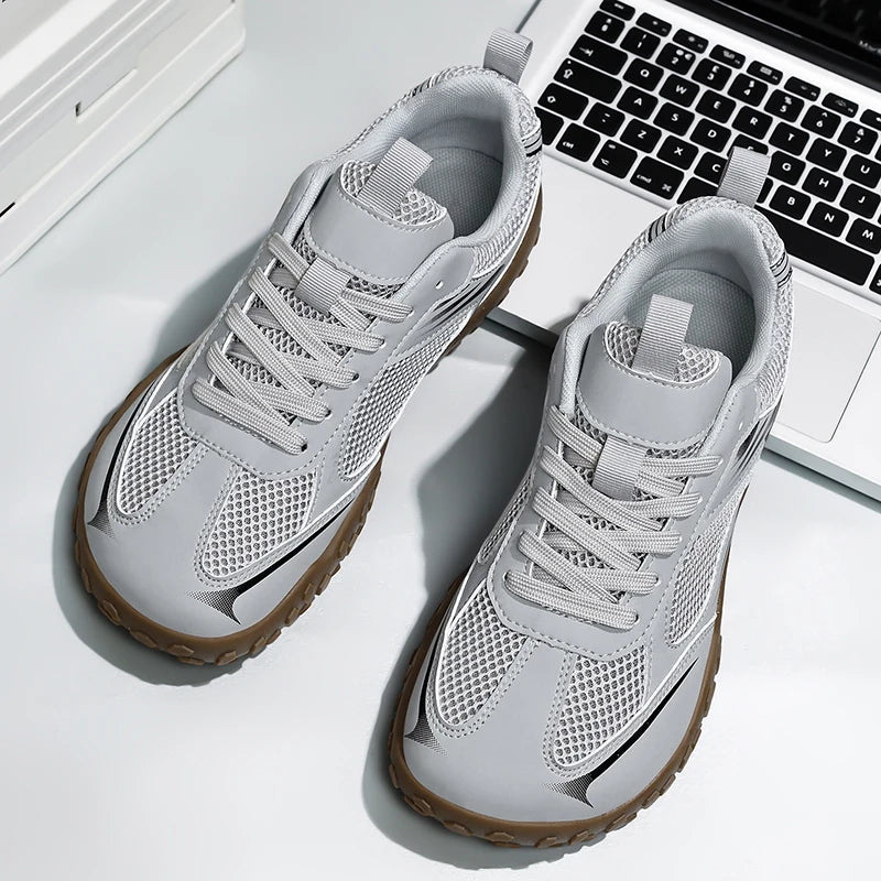 Unisex Wide Width Hiking Shoes Breathable Mesh Outdoor Trekking Sneakers Anti Slip Rubber Sole Walking Trainers Summer Autumn