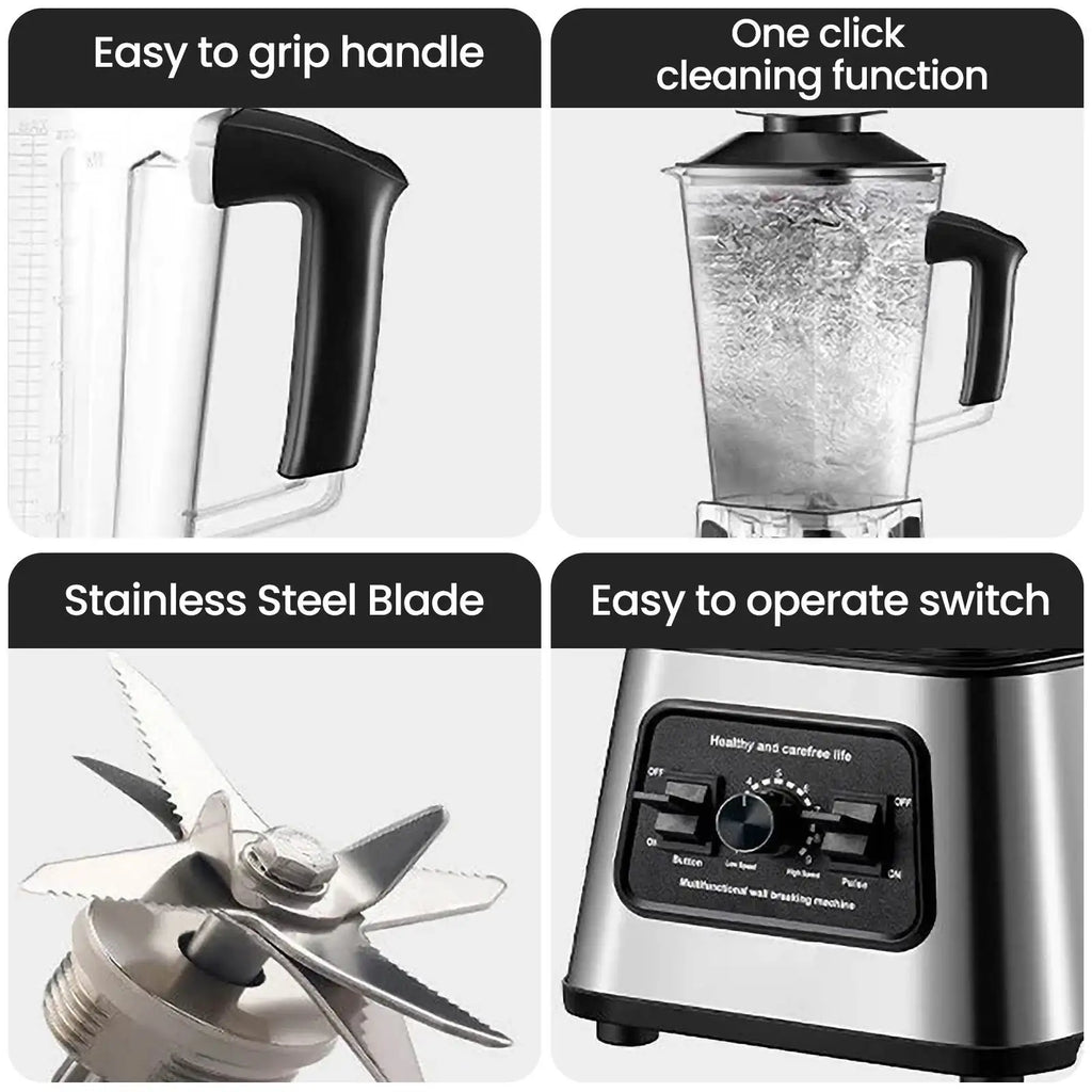 6000W Powerful Blender Mixer Juicer Smoothie Maker Table Blenders 2.5L Container Food Processor Blender Mixer for Ice Nut Fruit