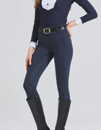Spring and summer riding pants women's knitted high-stretch, slim-fitting silicone riding pants tight riding pants breathable we