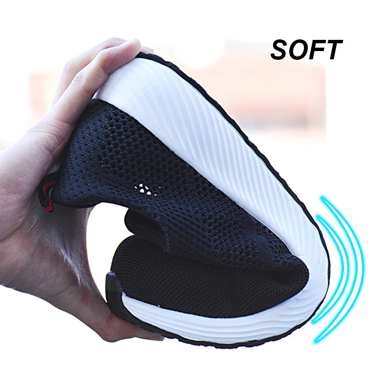Summer Mesh Light Work Sneakers Steel Toe Protective Work Safety Shoes Men Women Breathable Construction Shoes Work Boots Men