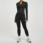SVEIC Women's Two Piece Tracksuit Yoga Set Long Sleeve Jacket High Waisted Leggings Breathable Gym Clothes For Women Sportswear