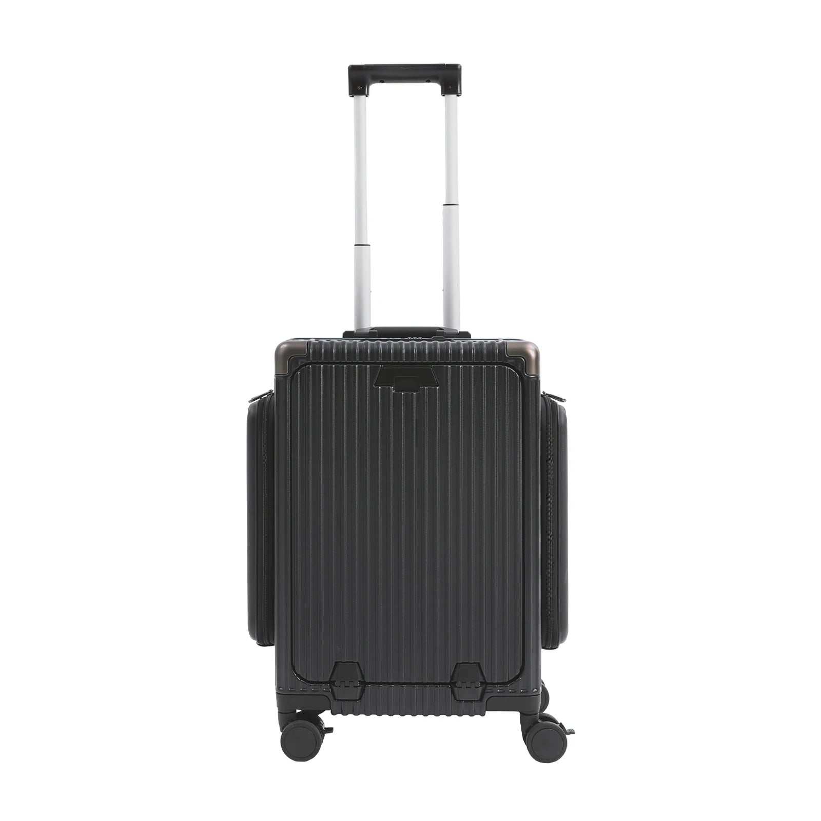 Modern 20in PC Luggage Suitcase Aluminum Alloy Hard Shell Travel Suitcase with 4 Wheels 3-open Structure for Trips