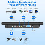 Eyoyo EM101AD 10-inch Security Monitor 1366x768 HD Resolution LCD Screen Desktop Monitor Supports Wall Mounted, HDMI VGA AV BNC USB Input, Built-in Speakers, Second Display for Computer PC CCTV Camera NVR
