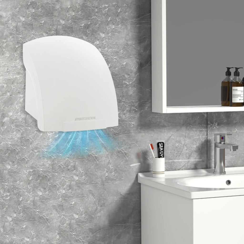 Electric Hand Dryer Compact Wall Mounted Automatic Air Hand Dryer with Infrared Sensor for Commercial Bathroom Hotel and Home