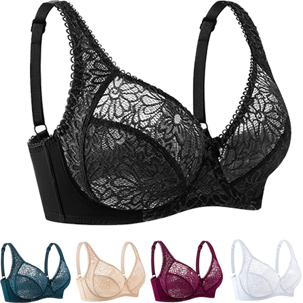 Plus Size Bras For Women Lace Modern Ladies Elegance Brassiere Underwear Sexy Lingerie Tops C D DD E F Cup Main image