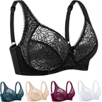 Plus Size Bras For Women Lace Modern Ladies Elegance Brassiere Underwear Sexy Lingerie Tops C D DD E F Cup