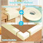 1Roll Baby Safety Table Corner Protector Strip with 4 Self Adhesive Corner Guards Soft NBR Foam Baby Proofing Edge Corner Guards