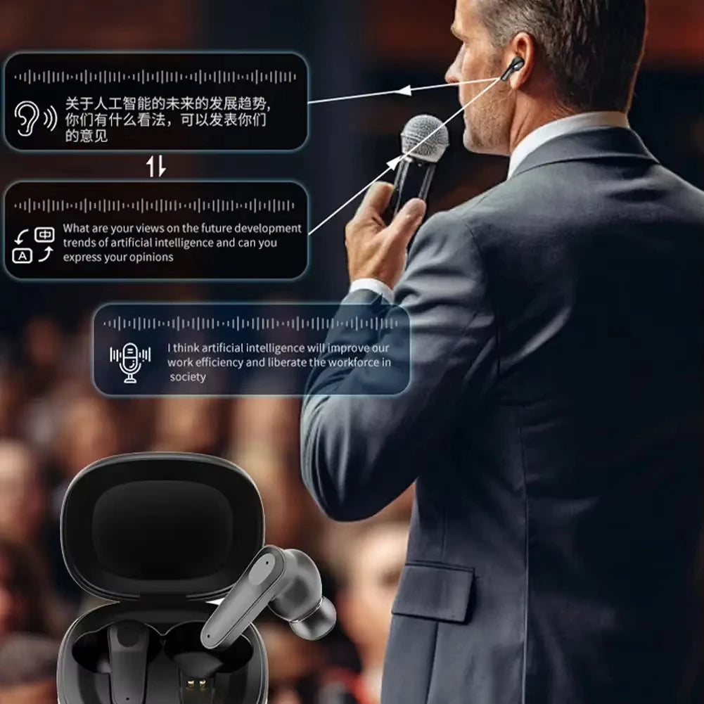 Lenovo AI Intelligent Translation Bluetooth Headset Support Multi-Language Wireless Earphone In-Ear Business Headphones With APP