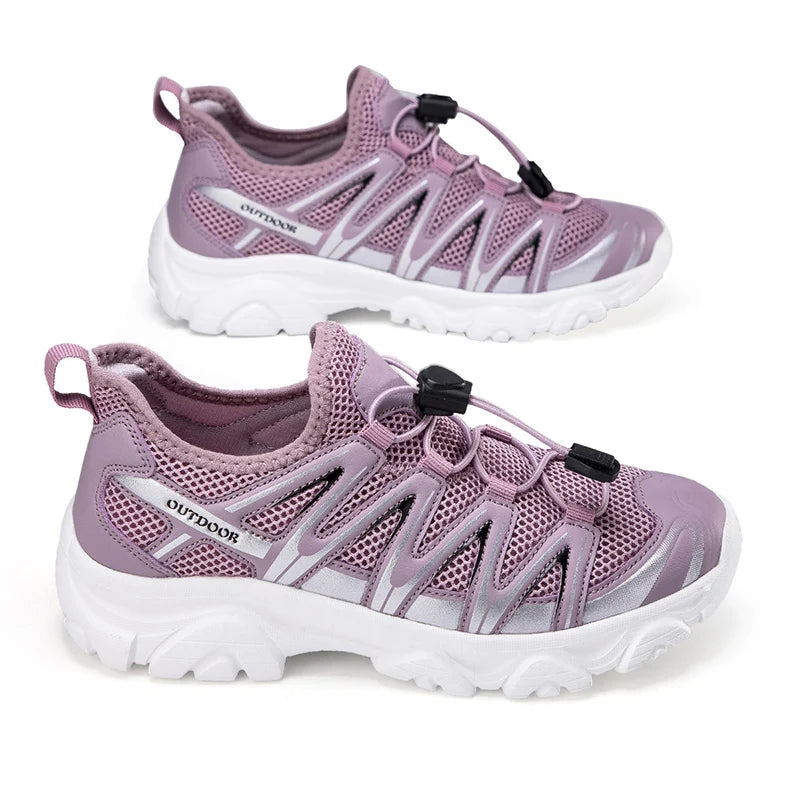 Women Summer Hiking Shoes Breathable Lightweight Outdoor Trekking Sneakers for Mountain Climbing