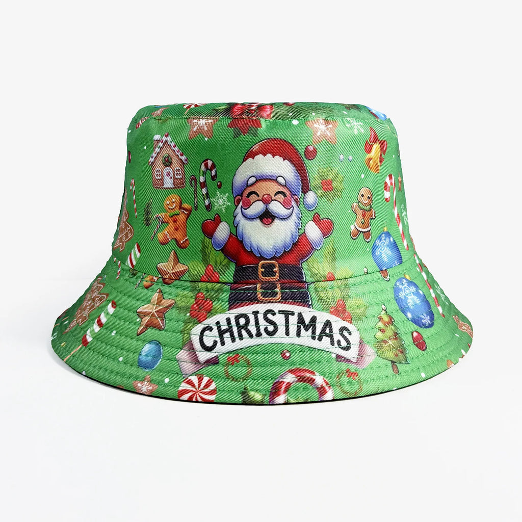 Cartoon Youthful Cool Novelty Christmas Santa Claus gift fisherman hat Outdoor Leisure Sunscreen Sun Hat Men Women bucket hats