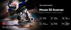 3DMakerpro Moose 3D Scanner, Al Visual Tracking, 0.07mm Resolution, 0.03mm Accuracy, Blue LED Light Source, 24-bit Color Camera, 10fps Frame Rate, Anti-Shake Lenses, Compatible with Windows/MacOS - Premium Version, Marker Fre