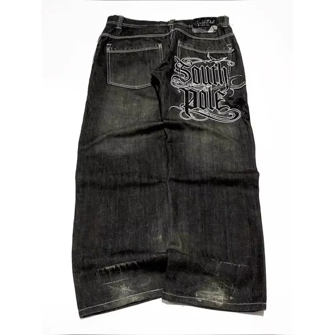 American Y2K 2025 New Baggy Wide Leg Black Jeans Overszied Women Street Casual Joker Denim Pants Couple Jeans Vintage Streetwear