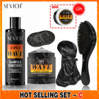 Deep Wave Control Pomade 360 Biotin Sport Strong Hold Wave Hair Gel With Brush Wavy Hair Oil Shampoo Conditioner Styling Care