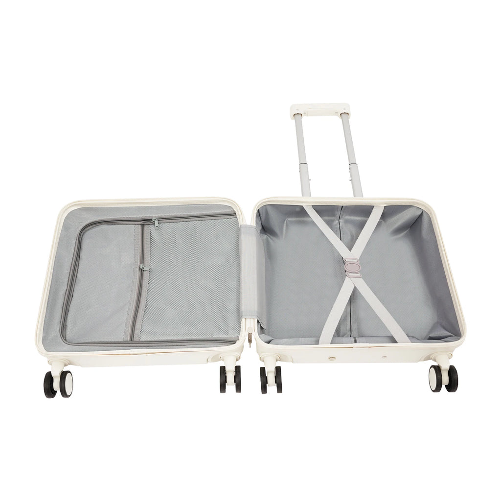 Carry on Luggage Scooter Suitcase Trolley Case 18"ABS Shell Cabin Luggage Front Open Compartment Multifunction Wheels Expandable
