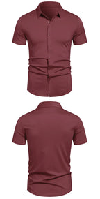 Men's Stretch Shirt Wrinkle Free Dress Shirts Regular Fit Short Sleeve Stretch Business Casual Button Down Shirts