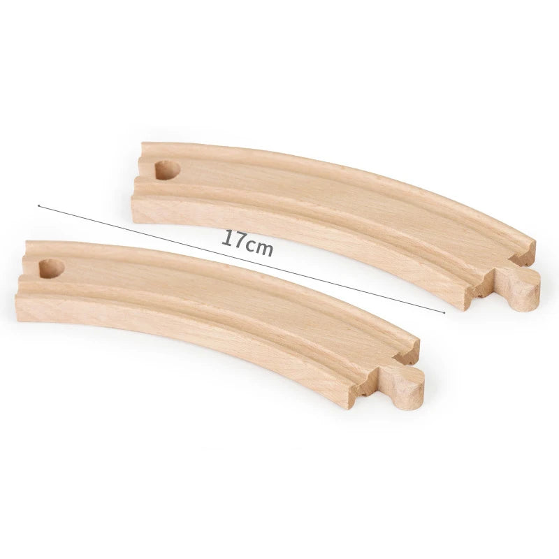 Wooden Train Track Assembly Toys For All Thomas Trains Car Bridge Piers Traffic Light Beech Wooden Railway Kid Creative Toy