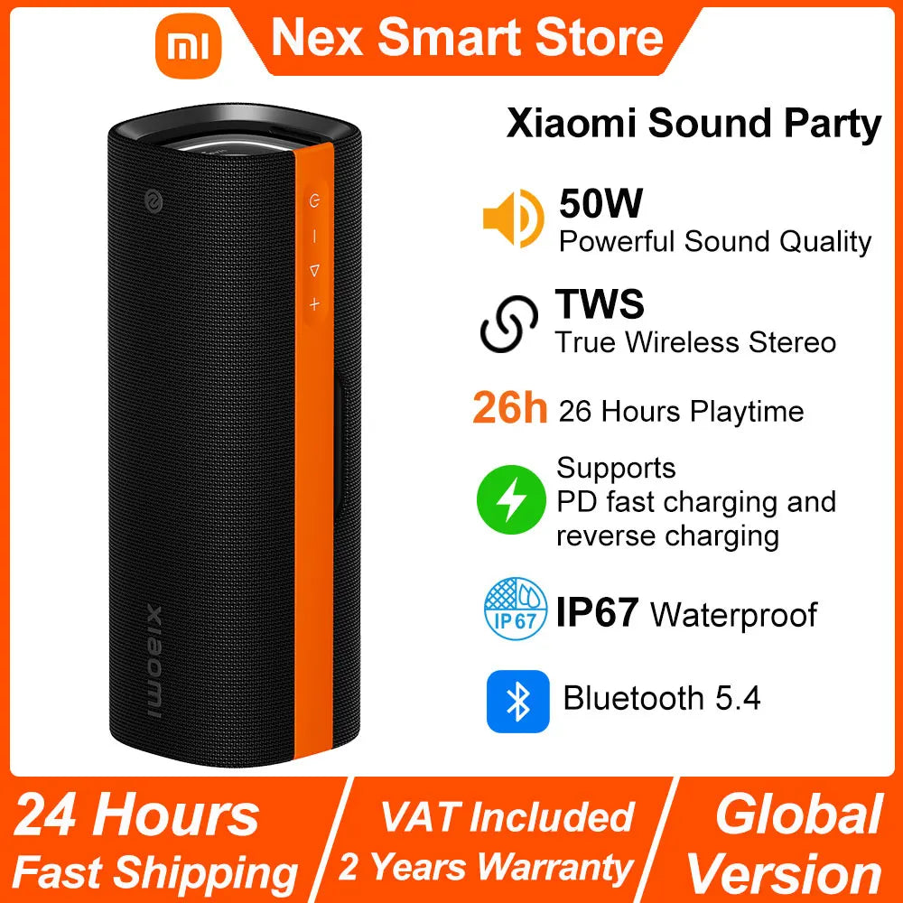 Xiaomi Sound Party, 50W Portable Bluetooth Speaker, Harman AudioEFX TWS Mode 26h Playtime, Smart Connectivity Wireless Speaker