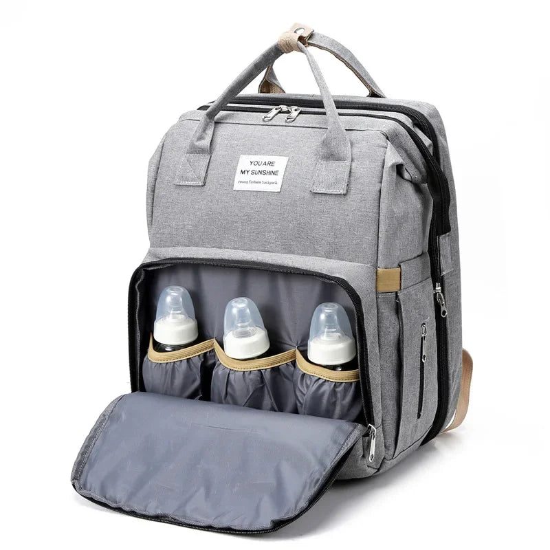 Mommy Diaper Bags Baby Bed Mother Large Capacity Nappy Milk Bottle Backpacks with Changing Mat Convenient Baby Nursing Bags